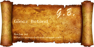 Göncz Botond névjegykártya